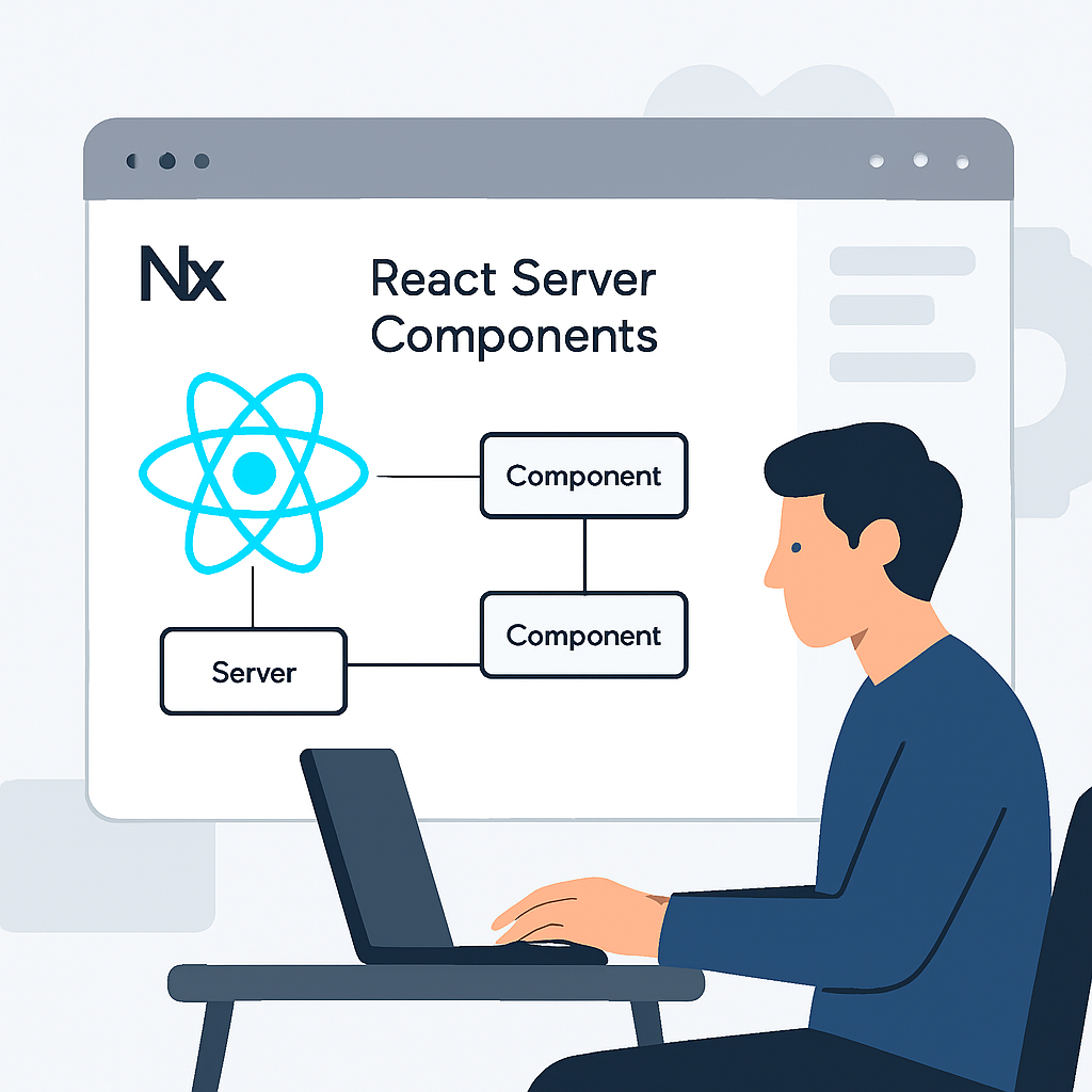 Desarrollador trabajando en diagrama de arquitectura de React Server Components con Next.js 15