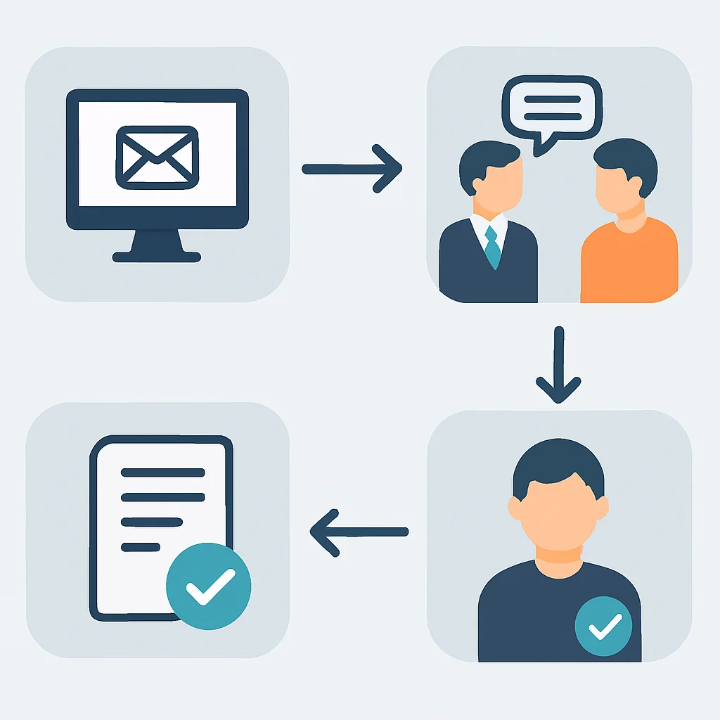 Diagrama de flujo del proceso de negociación de una nueva oferta de empleo