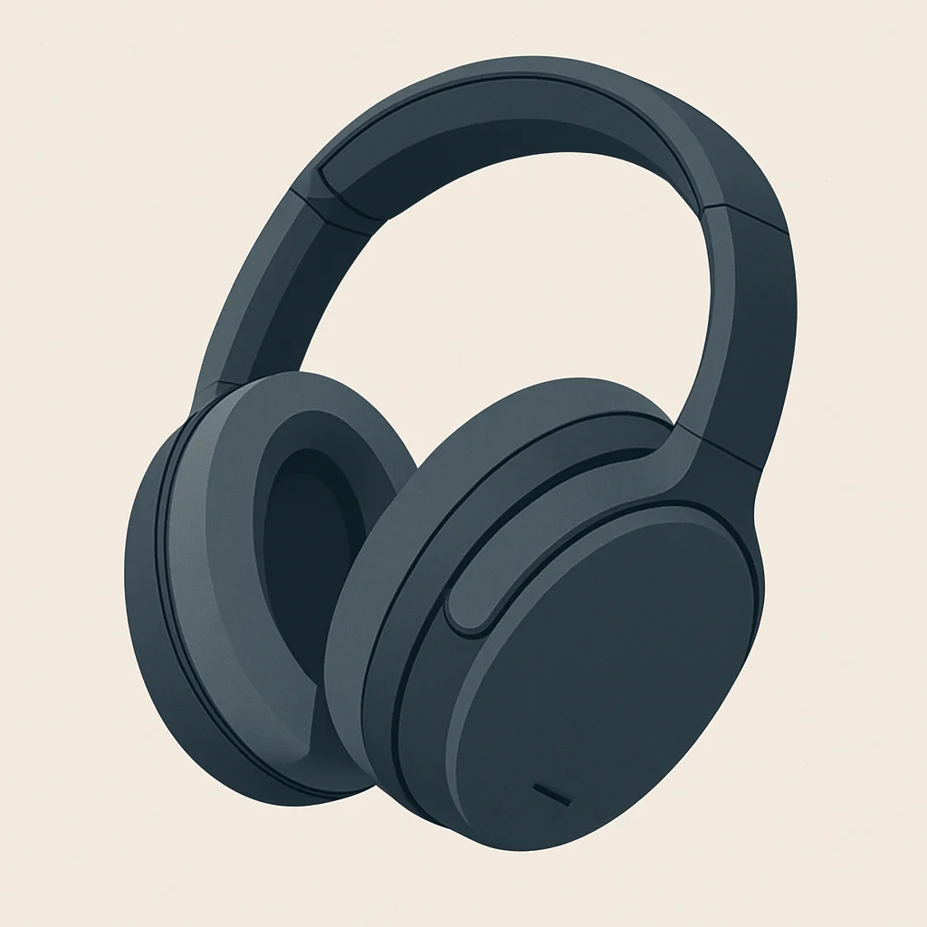 Primer plano de las cómodas almohadillas y diadema de unos auriculares de cancelación de ruido de alta gama.