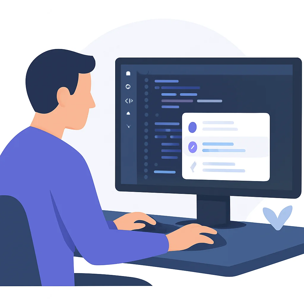 Desarrollador usando Tabnine AI Autocomplete en VS Code, mostrando sugerencias de código inteligentes a medida que escribe
