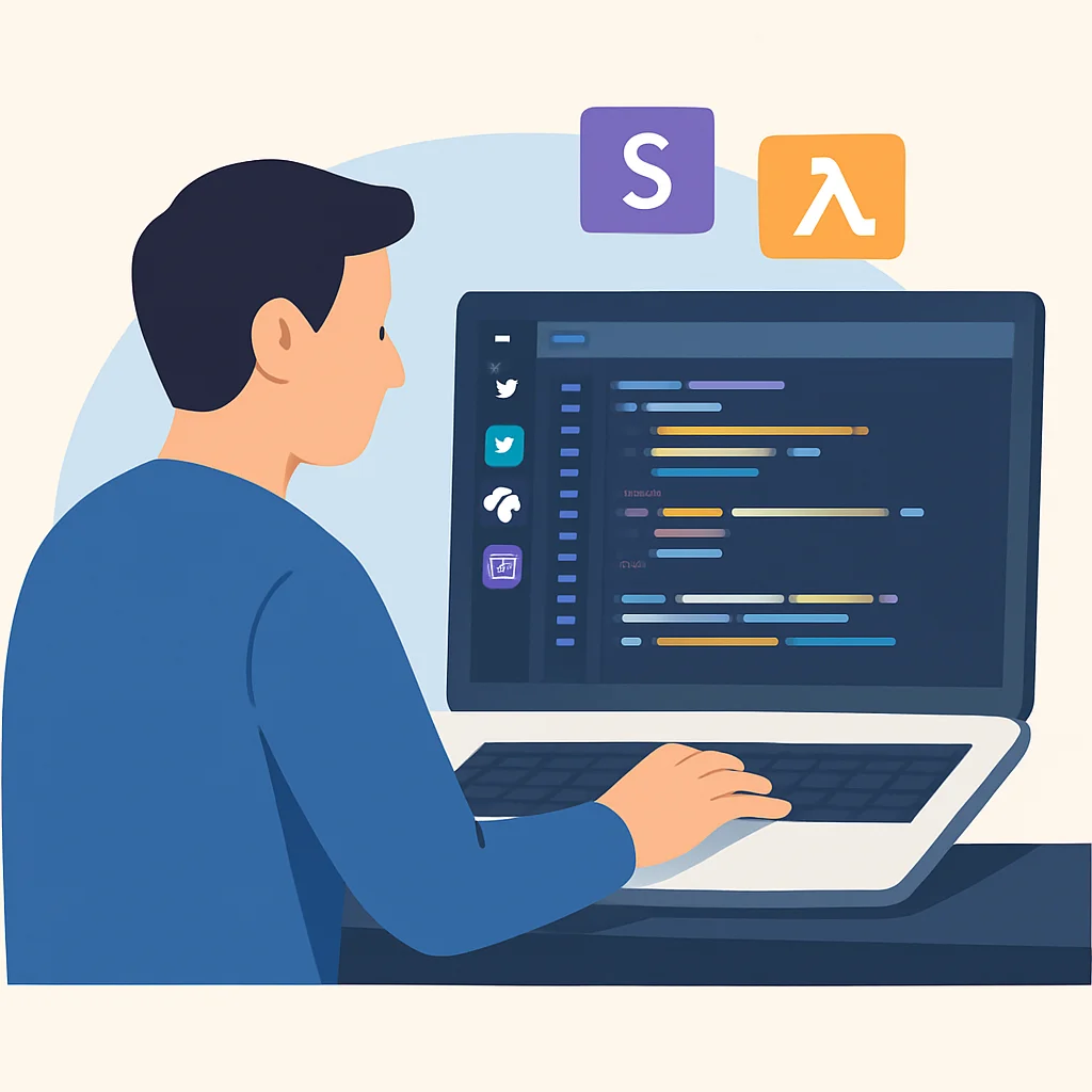 Desarrollador trabajando en VS Code con múltiples extensiones visibles, mostrando productividad