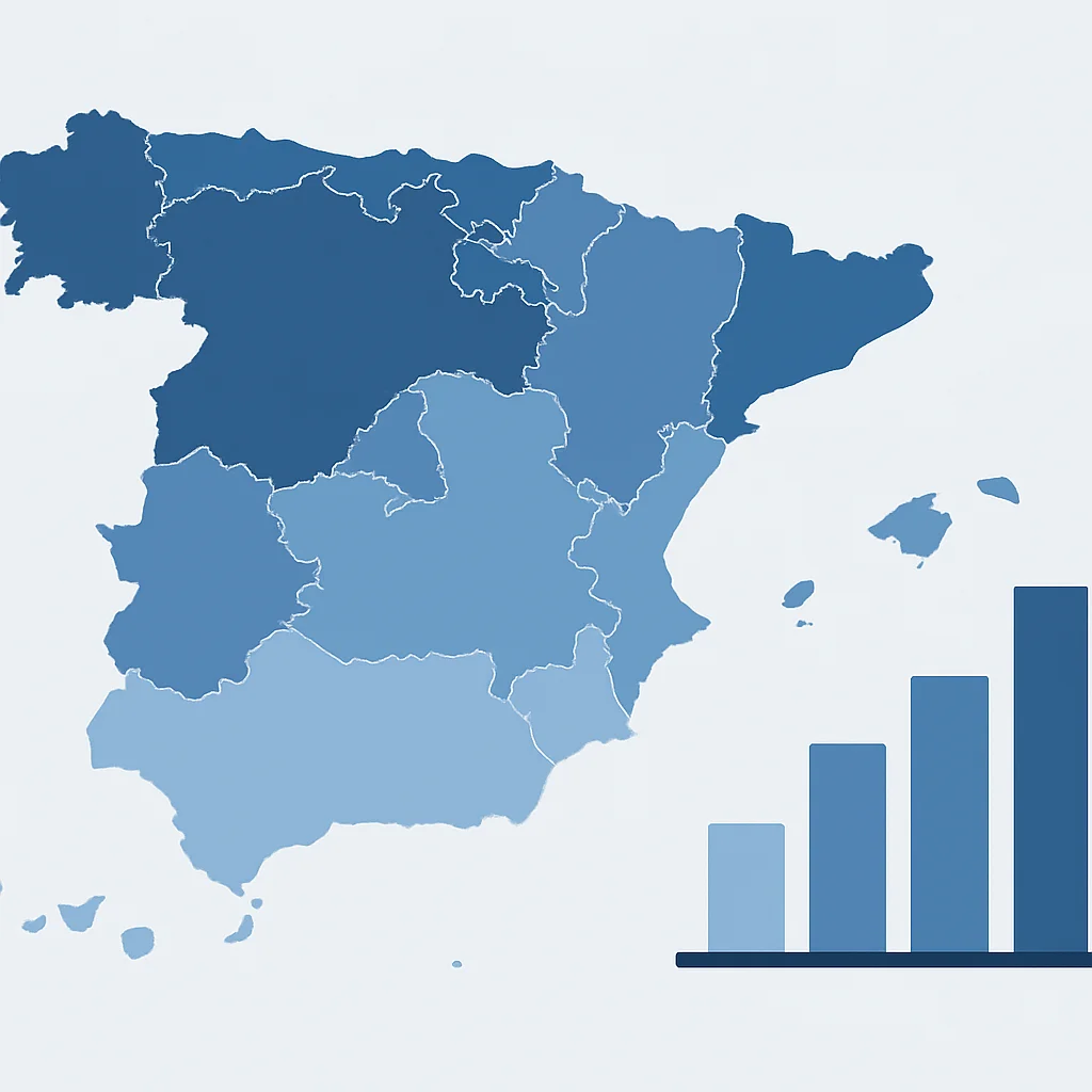 Mapa de España con tipos de ITP por Comunidad Autónoma