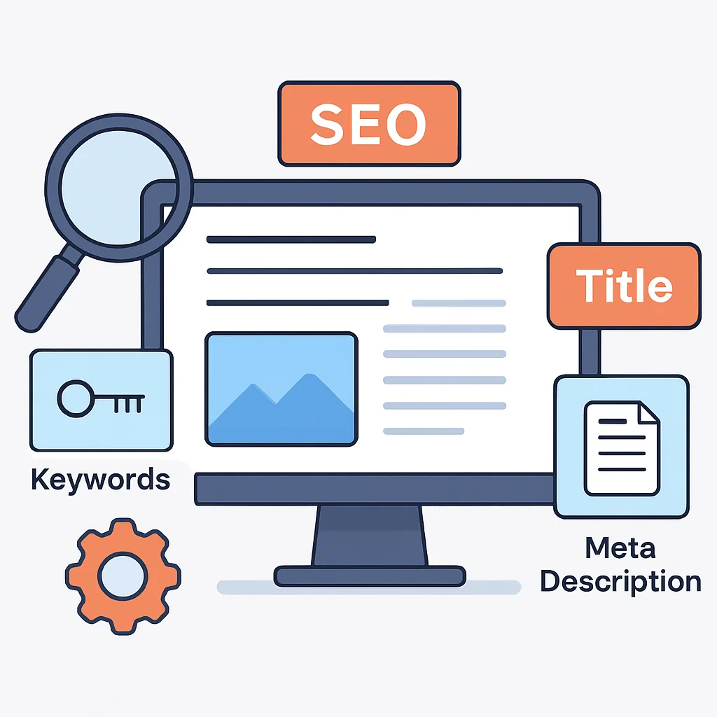 Infografía explicando factores SEO on-page con ejemplos