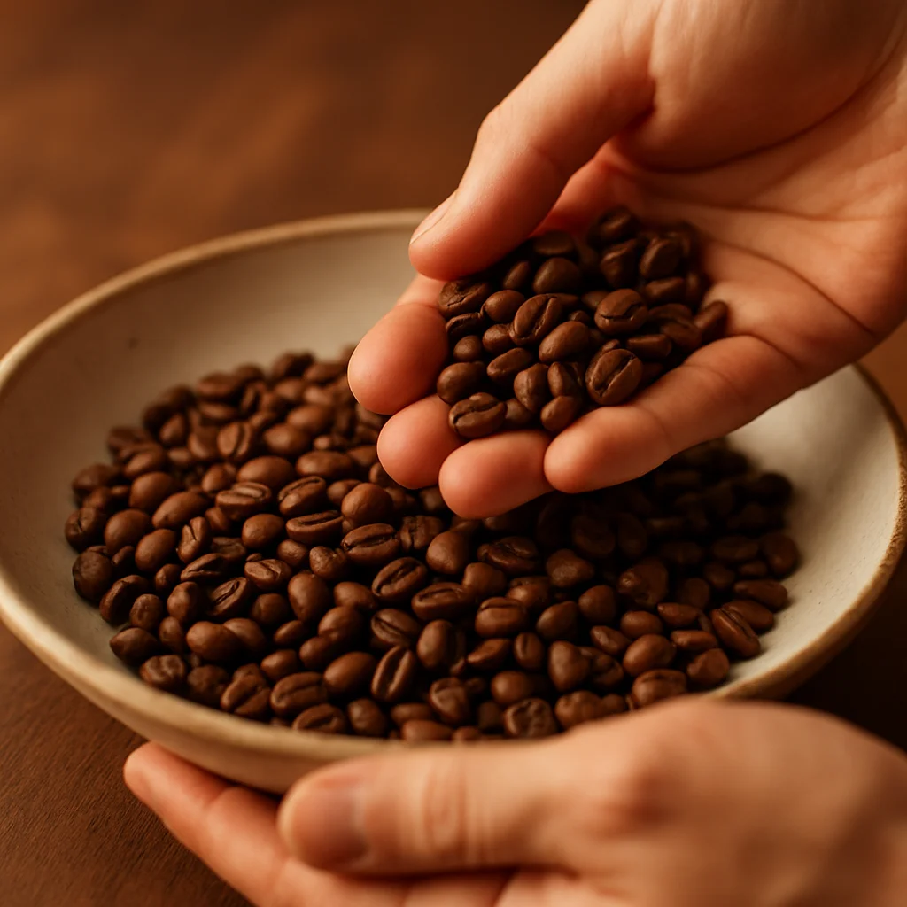 Granos de café de especialidad siendo evaluados mediante catación profesional