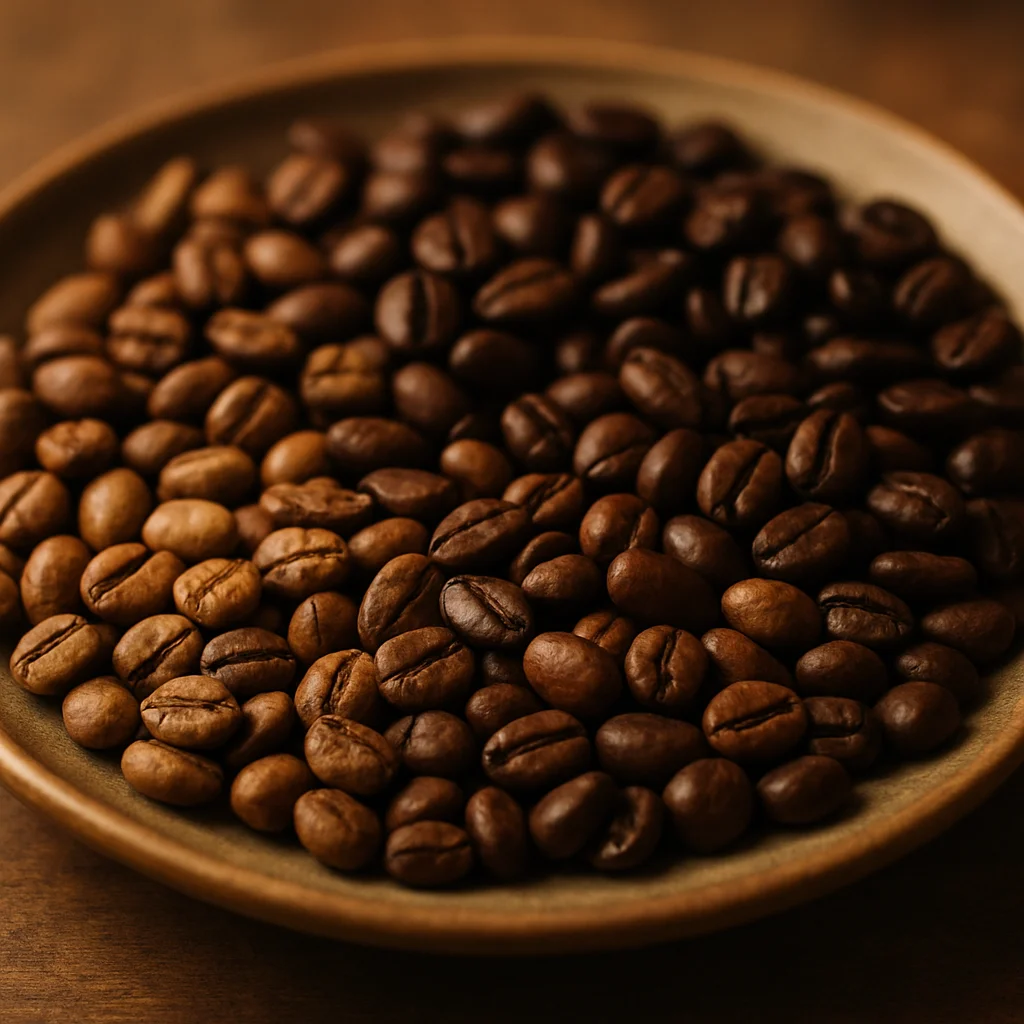 Granos de café de especialidad de diferentes orígenes exhibidos