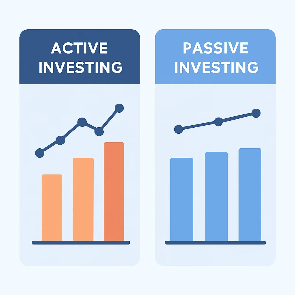 Gráfico comparativo de inversión activa vs. pasiva