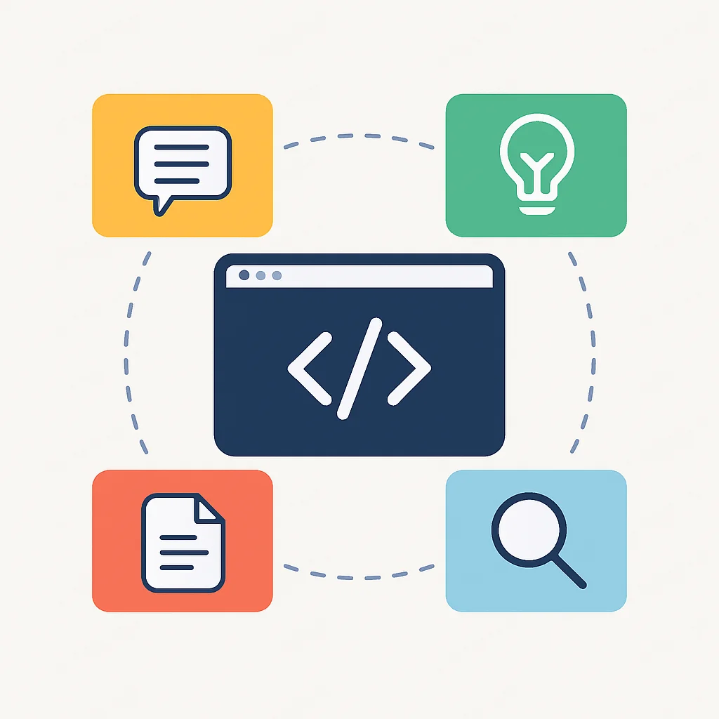 Diagrama ilustrando soluciones a desafíos comunes de marketing de contenidos para desarrolladores