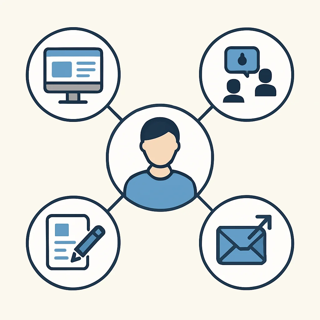 Diagrama de canales para encontrar clientes freelance