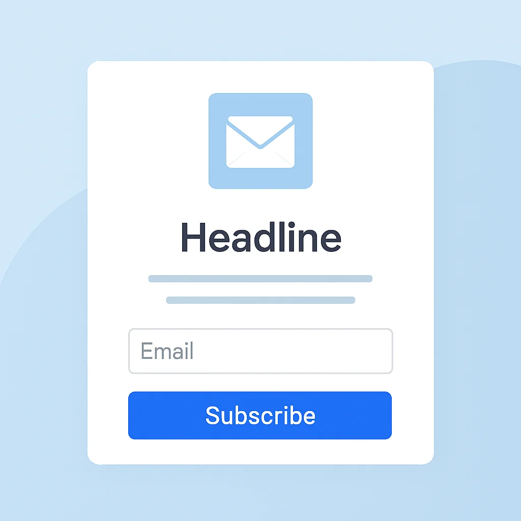 Ejemplo de un formulario de suscripción de email bien diseñado con una llamada a la acción clara y una oferta de lead magnet.