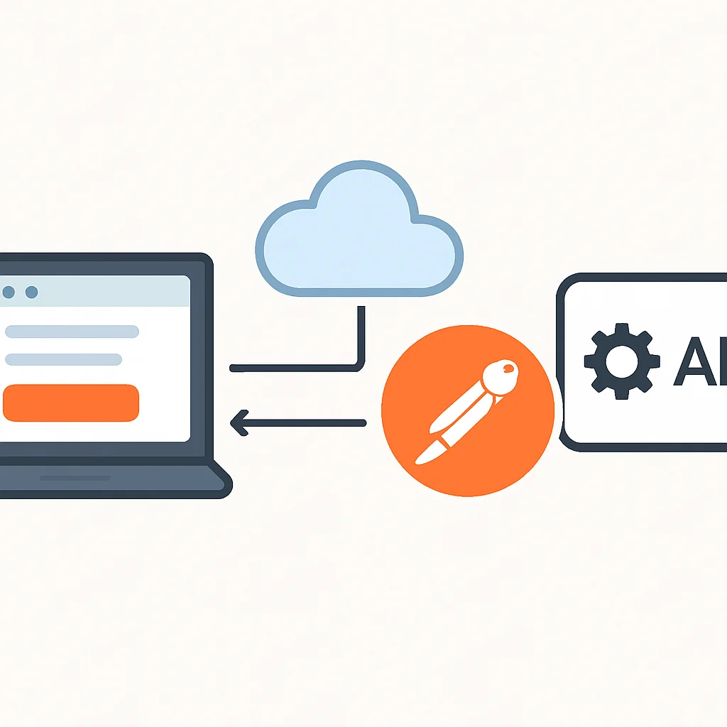 Diagrama de flujo mostrando cómo Postman Interceptor funciona con una solicitud API
