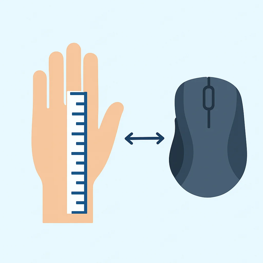 Guía de medición de la mano para elegir el tamaño de ratón ergonómico