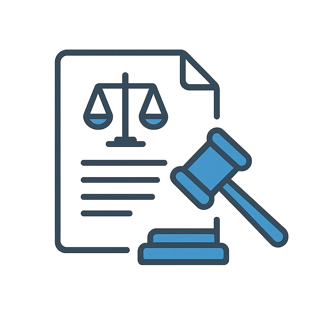 Icono que representa asesoramiento legal o un documento legal
