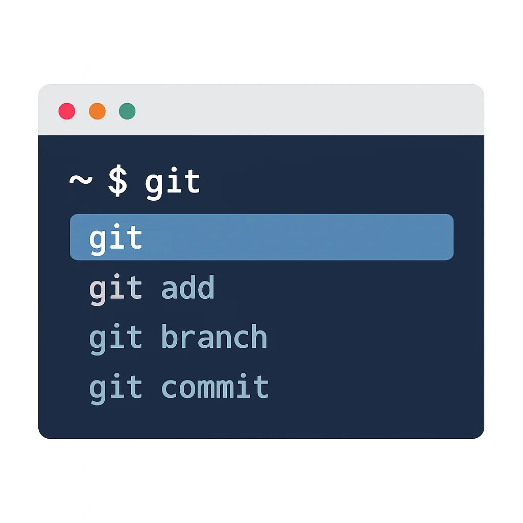 Ilustración de una terminal moderna con Zsh y fzf mostrando autocompletado