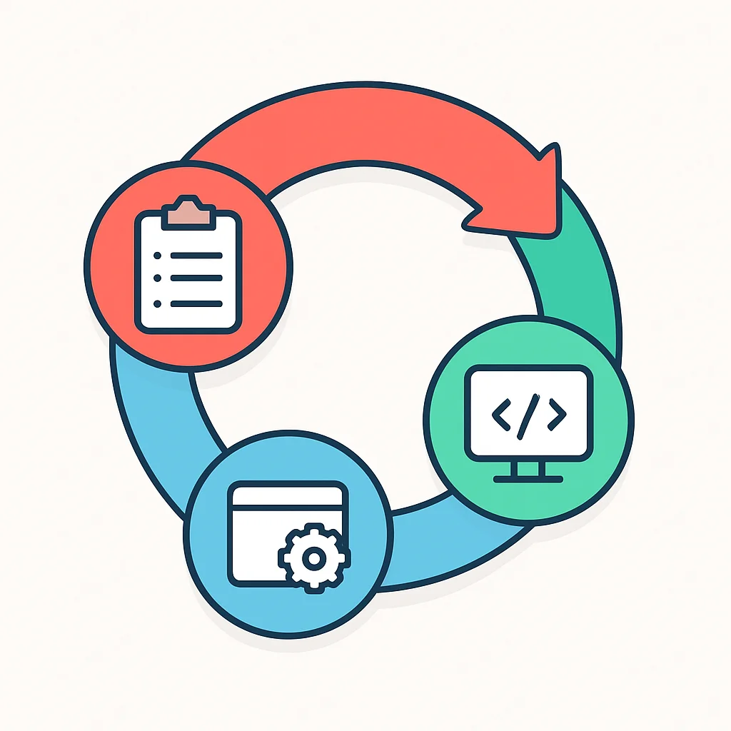 Infografía que representa el ciclo TDD (Rojo, Verde, Refactorizar)