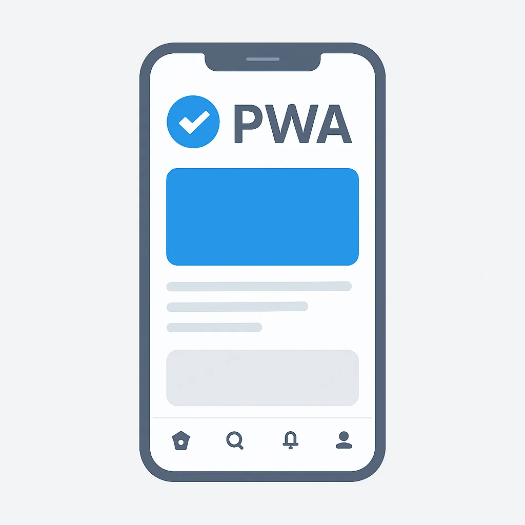 Captura de pantalla móvil de una PWA exitosa como Twitter Lite o Starbucks