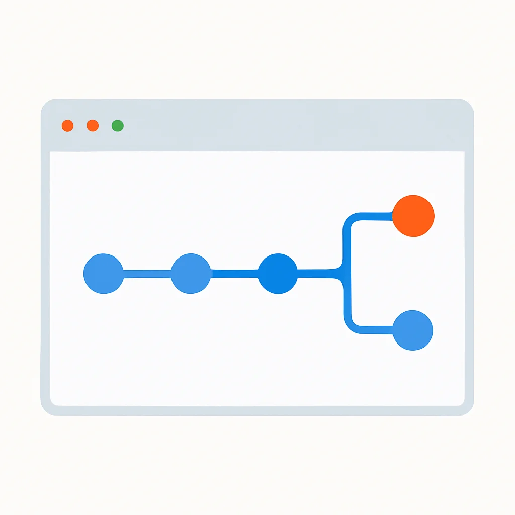 Captura de pantalla de un historial de Git limpio después de un rebase
