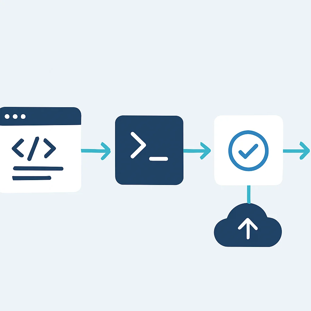 Diagrama de flujo de trabajo de desarrollo optimizado con herramientas CLI