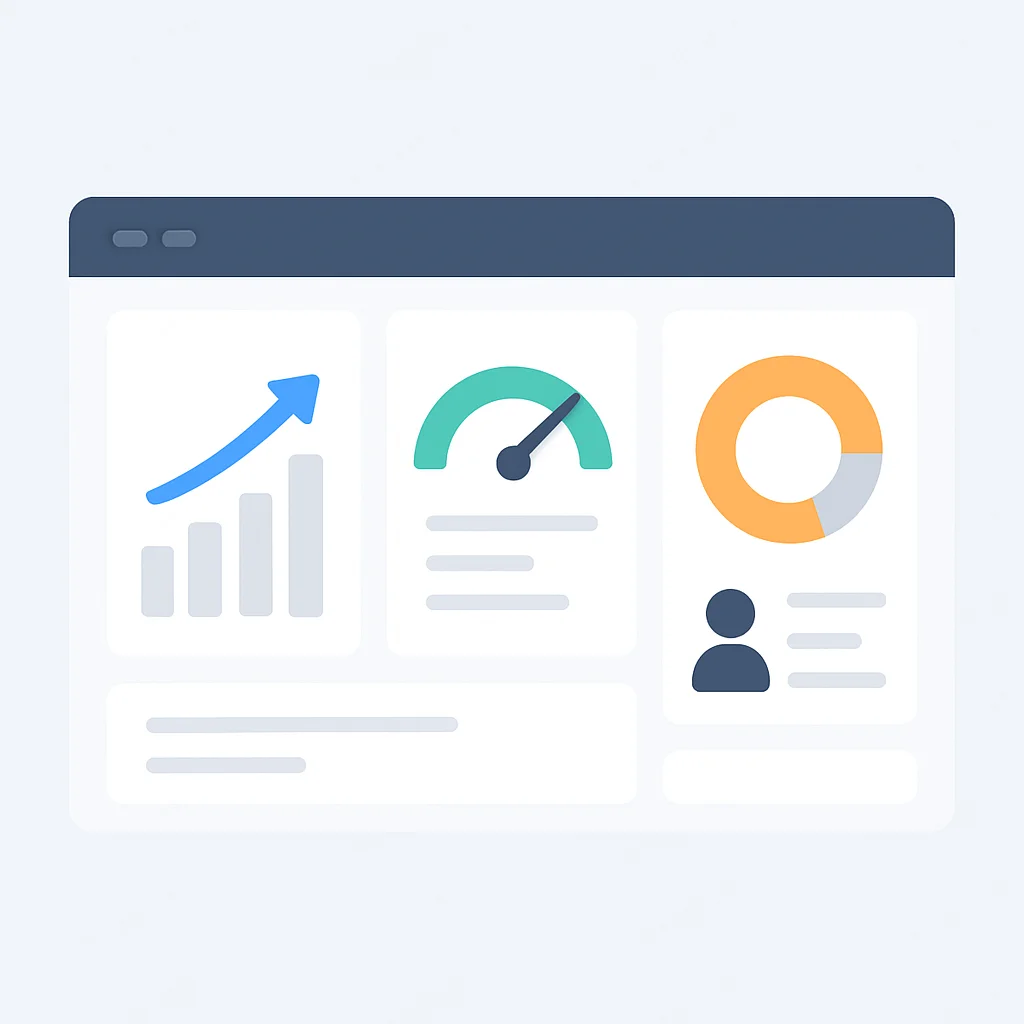 Un panel o gráfico que ilustra indicadores clave de rendimiento (KPI) para el crecimiento profesional de un desarrollador, como la adquisición de habilidades, el impacto del proyecto y las horas de mentoría.