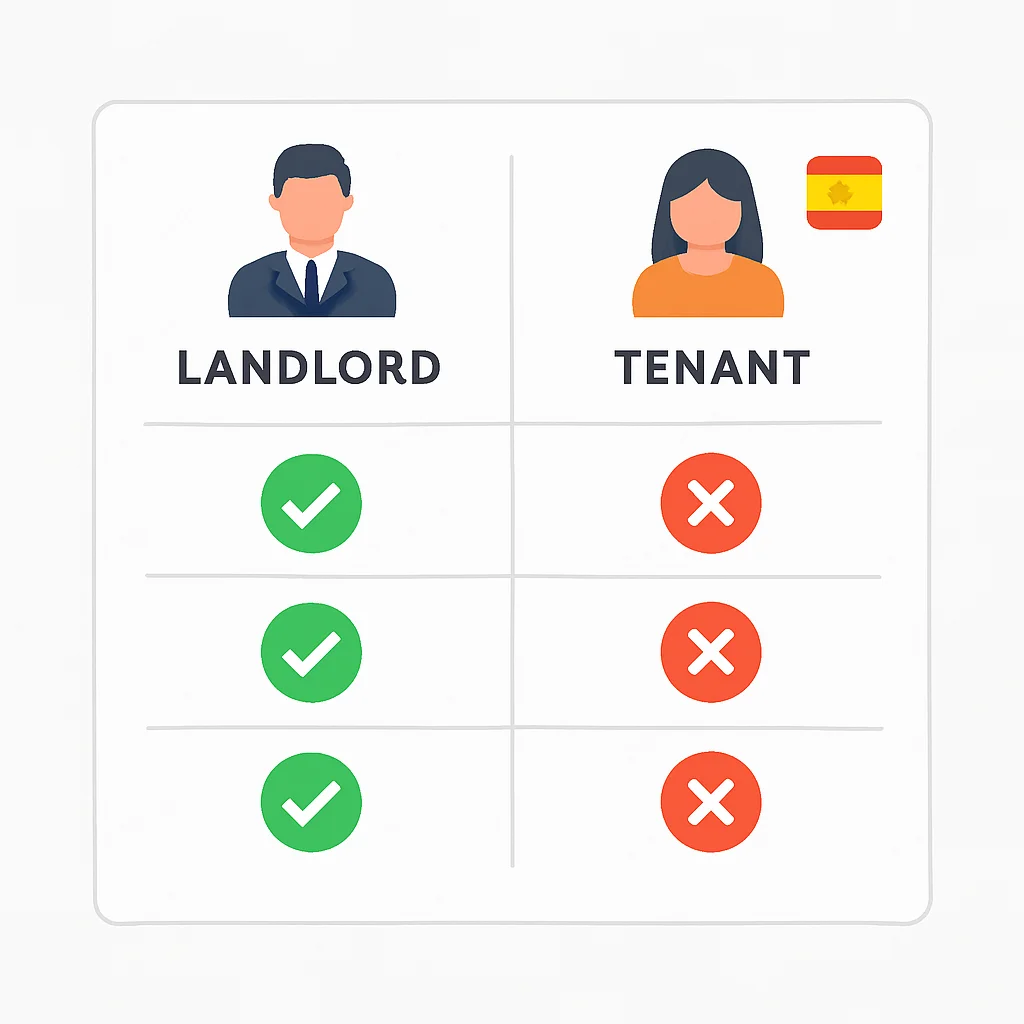 Tabla comparativa que destaca las ventajas y desventajas del arrendamiento con opción a compra para propietarios e inquilinos en España.