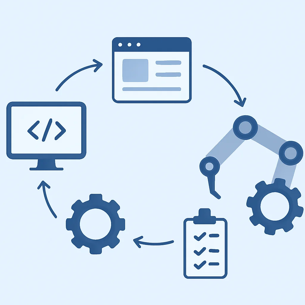 Diagrama de tareas repetitivas en el ciclo de vida del software y su potencial de automatización