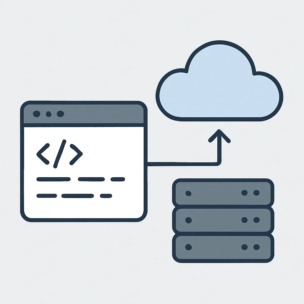 Diagrama conceptual de Infraestructura como Código (IaC) con código definiendo recursos en la nube