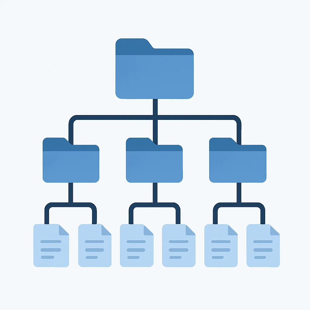 Diagrama de árbol de directorios de un repositorio de dotfiles bien organizado con la estructura de GNU Stow