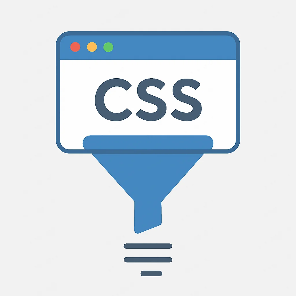 Ilustración abstracta de propiedades CSS siendo filtradas o restringidas
