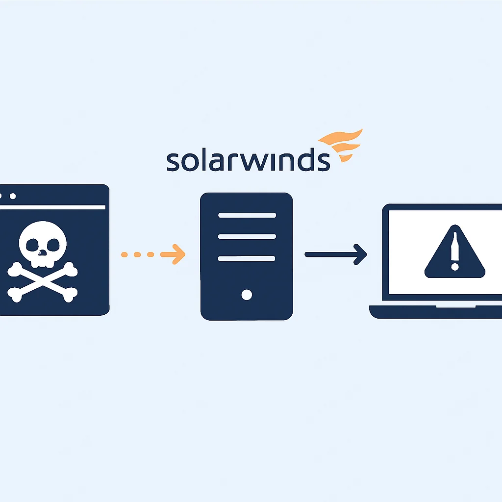 Diagrama del vector de ataque de SolarWinds
