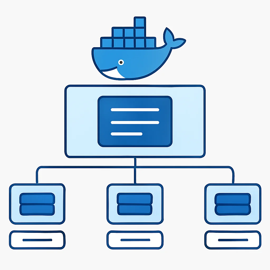 Diagrama de arquitectura de Docker con demonio, imágenes y contenedores