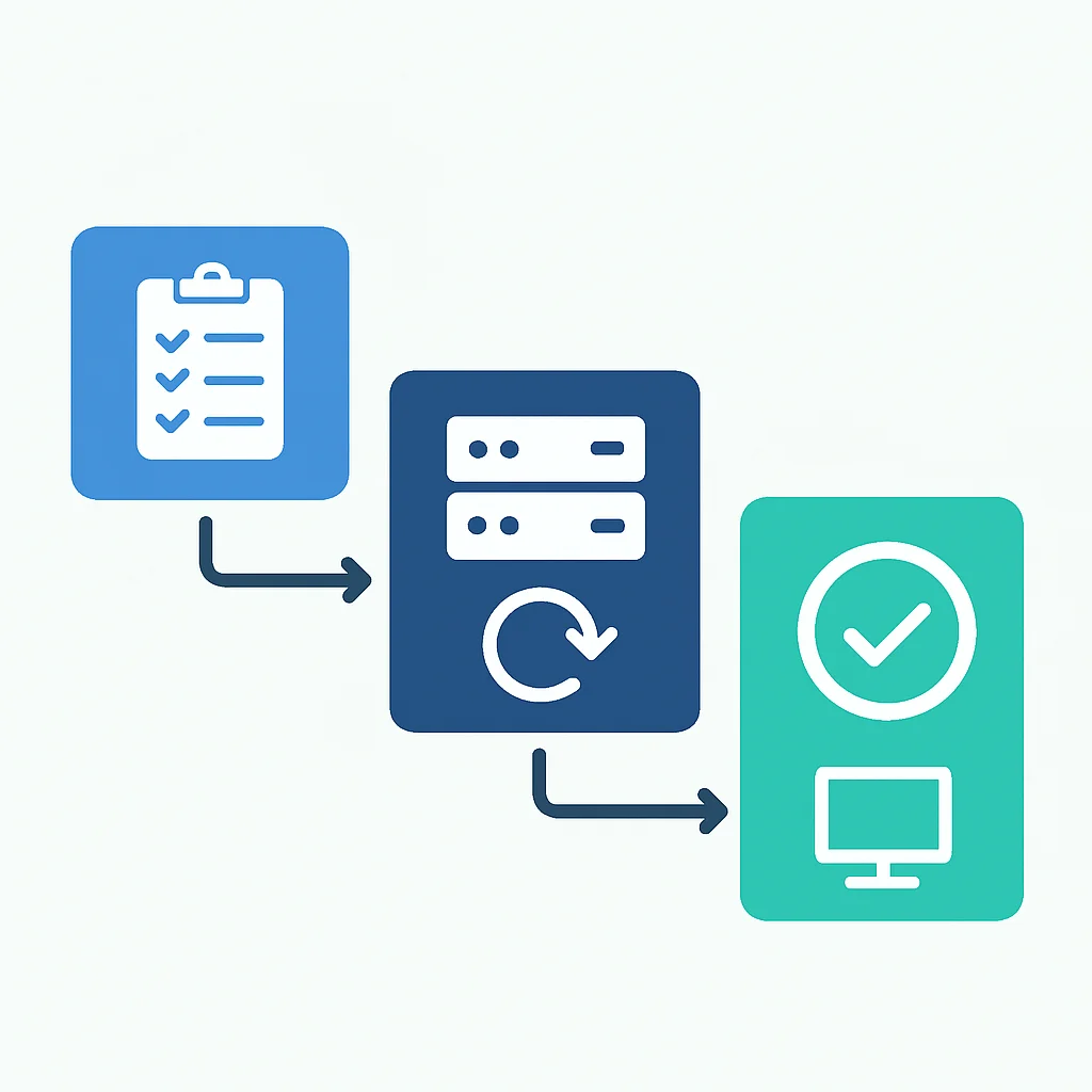 Diagrama de flujo del proceso de prueba de Recuperación ante Desastres