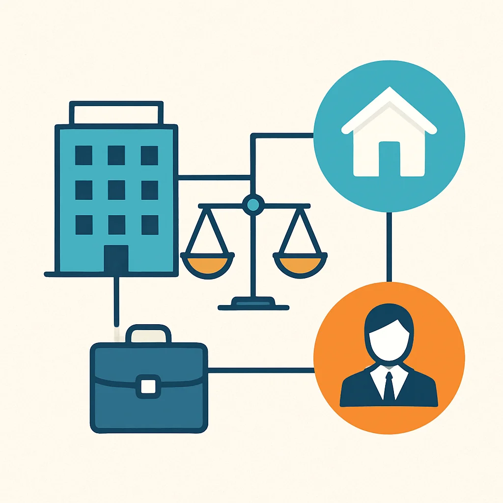 Infografía que ilustra diferentes estructuras legales para la inversión inmobiliaria