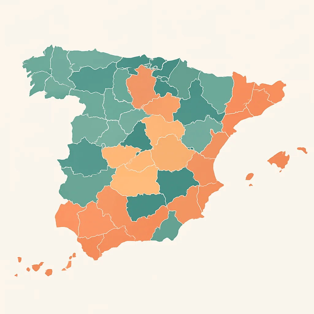 Mapa de España destacando las variaciones en las regulaciones de construcción municipales