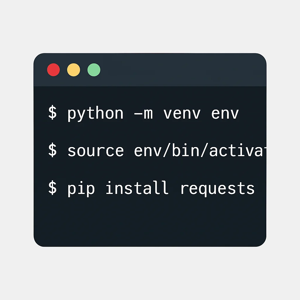 Captura de pantalla de terminal mostrando configuración de entorno Python e instalación de librerías