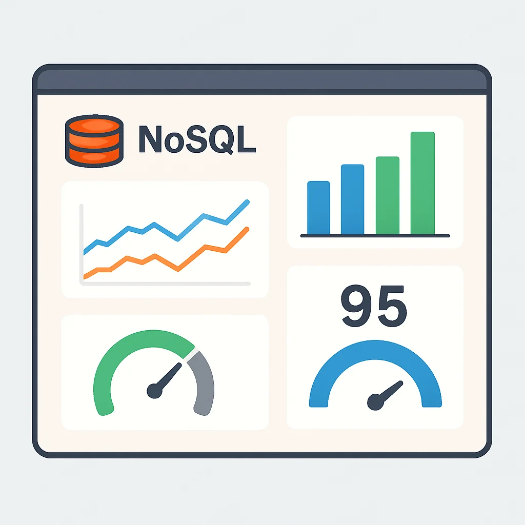 Panel de control mostrando métricas clave de rendimiento NoSQL en Grafana